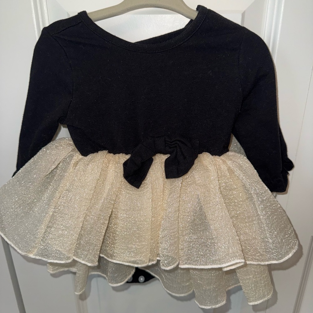 Black and Cream Kids Tutu Top